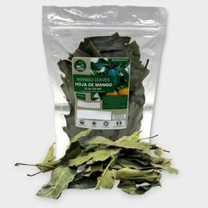 yerbero - hoja de mango entera (.75 oz - 22gr) whole dried mango leaves, whole leaf,100% all natural d-tox - relaxation tea | 20+ servings | from mexico | premium wildcrafted quality.