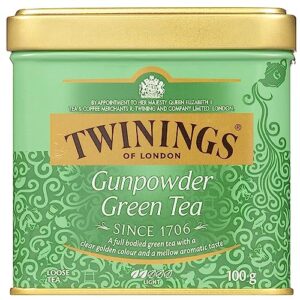 twinings of london loose gunpowder green tea, 3.53 ounce tin