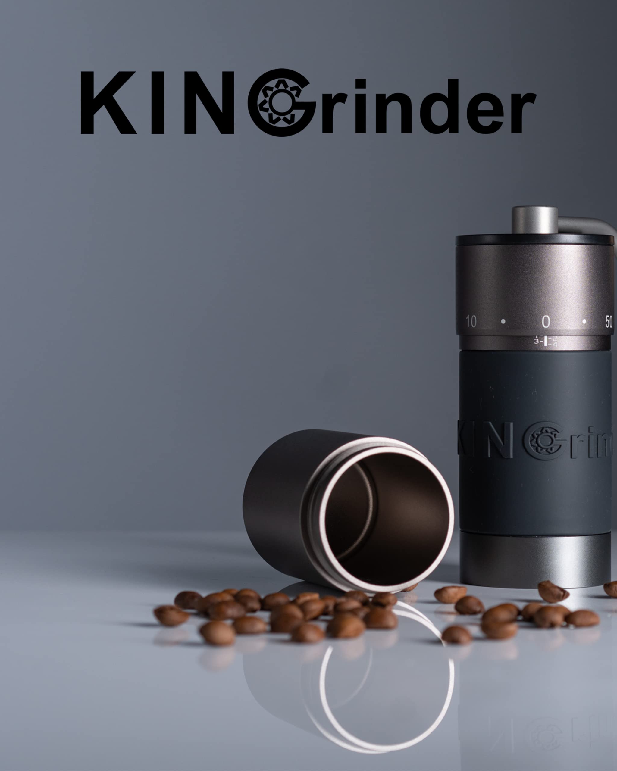 KINGrinder K 4 Iron Grey Manual Hand Coffee Grinder 240 Adjustable Grind Settings for French Press, Drip Coffee, Espresso with Assembly Consistency Coated Conical Burr Mill, 35g Capacity