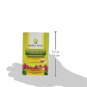 Buddha's Herbs Raspberry Leaf Tea, No Caffeine Tea, Pack of 2, 44 Tea Bags