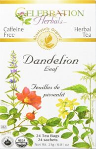 celebration herbals dandelion leaf tea organic 24 bag, 0.81 ounce
