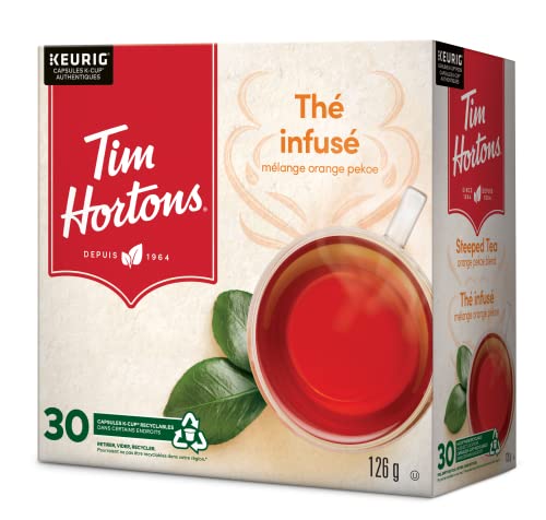 Tim Hortons Steeped Orange Pekoe Tea, Black Tea, Single Serve Keurig K-Cup Pods, 30 Count