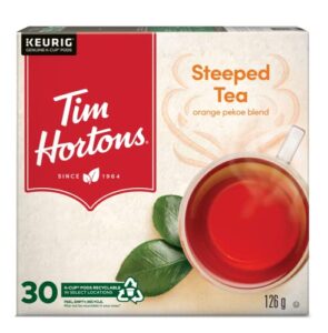 tim hortons steeped orange pekoe tea, black tea, single serve keurig k-cup pods, 30 count