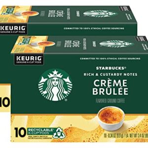 Starbucks Crème Brulée Flavored Blonde Roast Single Cup Coffee for Keurig Brewers, 10 Count - Pack of 2