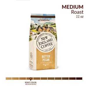 New England Coffee Butter Pecan Medium Roast Ground Coffee, 11oz Bag (Pack of 1)