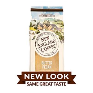 New England Coffee Butter Pecan Medium Roast Ground Coffee, 11oz Bag (Pack of 1)