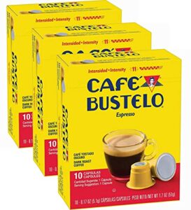 nespresso cafe bustelo coffee espresso capsules, 30 count