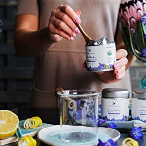 Ancient Choice - Blue Matcha (50 grams) | USDA Organic | Butterfly Pea Flower Powder Tea | Medium Grind | Sun-dried in Thailand | Non-GMO | No Plastic | Non-Plastic Packaging | Gourmet Superfood