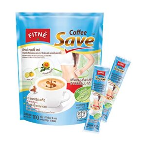 fitne instant 3 in 1 coffee packets mix with herbs cinnamon garcinia safflower spice latte smooth blend no sugar sucralose sweetener, 10 sticks