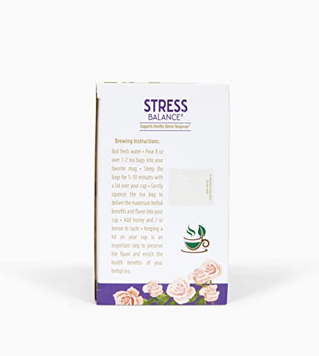 Lifestyle Awareness Stress Balance Tea with Calming Rose Petal, Caffeine Free, 20 Count, 1 pack