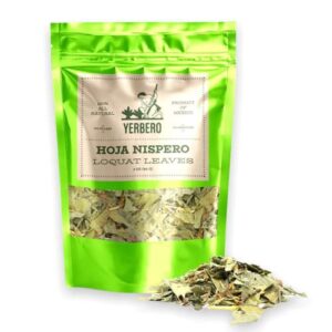 yerbero - te herbal hojas de nispero 2oz (58gr) herbal tea (loquat leaves tea) stand up resealable bag crafted by nature100% all natural fresh tea tea | non-gmo |gluten-free.