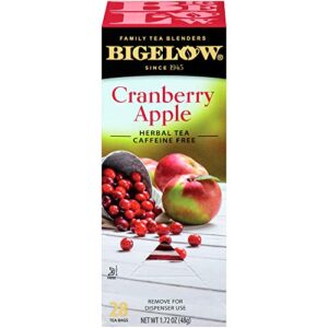 bigelow cranberry apple herbal tea bags 28-count box (pack of 1) cranberry apple hibiscus flavored herbal tea bags all natural non-gmo