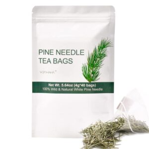 wild dried white pine needle tea- 40 bags, 4g/bag- 100% natural pure pine needles herbal tea - caffeine free- cut & sifted- non-gmo - immune support