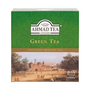 ahmad tea green tea, green tea teabags 100 ct - caffeinated & sugar-free