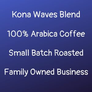 River Moon Coffee, Kona Coffee Whole Bean, Medium Roast, 2 lbs., Kona Waves Hawaiian Coffee Blend, Sustainably Farmed, 32 Ounces, 100% Arabica