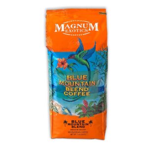 Magnum Exotics Coffee, Blue Mountain Coffee Blend - Medium-Light Roast, Whole Bean, Made from 100% Arabica Bean Coffee, Rich & Smooth Flavor, Fresh Roast - Blue Mountain Blend, 2 Lb