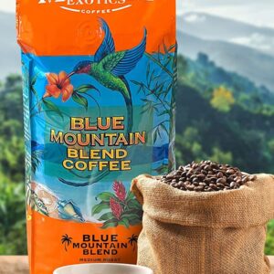 Magnum Exotics Coffee, Blue Mountain Coffee Blend - Medium-Light Roast, Whole Bean, Made from 100% Arabica Bean Coffee, Rich & Smooth Flavor, Fresh Roast - Blue Mountain Blend, 2 Lb