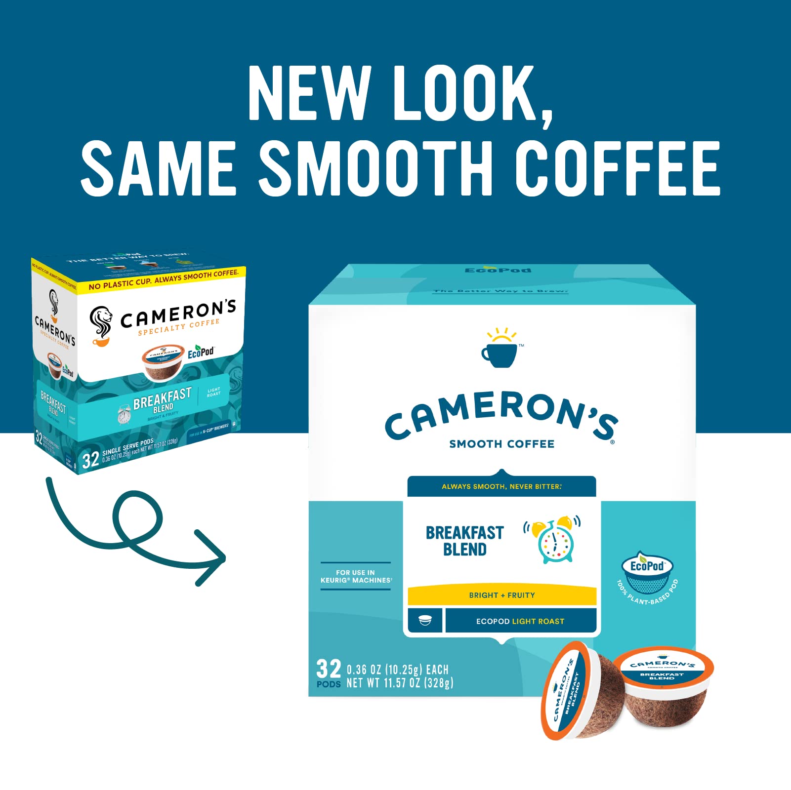 Cameron's Coffee Single Serve Pods, Breakfast Blend, 32 Count (Pack of 1)