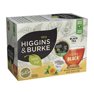 Higgins & Burke Roaring Black, Loose Leaf, Black Tea, Keurig K-Cup Brewer Compatible Pods, 24 Count