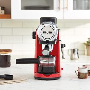 Imusa 4 Cup Epic Electric Espresso/Cappuccino Maker (Cafe Cubano, Cortadito, Colada, Cafe con Leche), Red