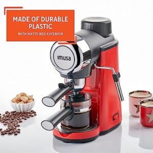 Imusa 4 Cup Epic Electric Espresso/Cappuccino Maker (Cafe Cubano, Cortadito, Colada, Cafe con Leche), Red