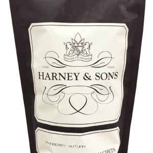 Harney & Sons Cranberry Autumn, Fruity Black Tea, Cranberry & Orange Flavors, 50 Count