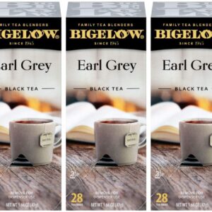 Bigelow Earl Grey Tea Bags 28-Count Box (Pack of 3) Black Tea Bags with Oil of Bergamot All Natural Gluten Free Rich in Antioxidants