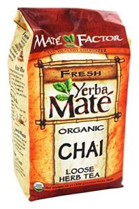 mate factor yerba organic chai loose, 12 ounce