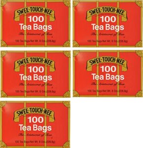 swee-touch-nee tea, orange pekoe and pekoe cut black tea, 100-count tea bags (pack of 5)