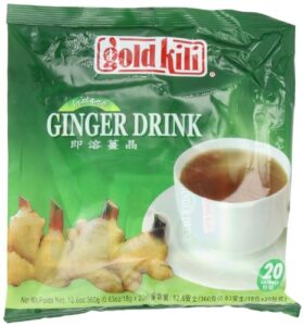 gold kili all natural instant caffeine-free ginger drink, 20-count bags (pack of 3)