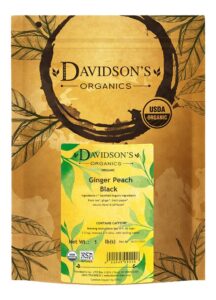 davidson's organics, ginger peach, loose leaf tea, 16-ounce bag