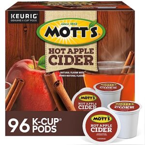 mott's apple cider, keurig single-serve k-cup pods, 96 count (4 packs of 24)