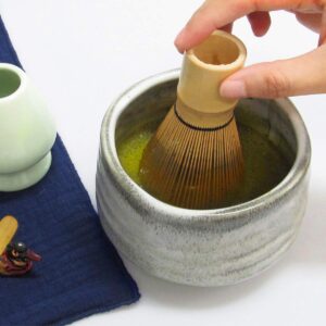 Artcome Japanese Matcha Tea Set, Matcha Whisk, Traditional Scoop, Matcha Bowl, Ceramic Whisk Holder, Handmade Ceremony Kit (7 Pcs)