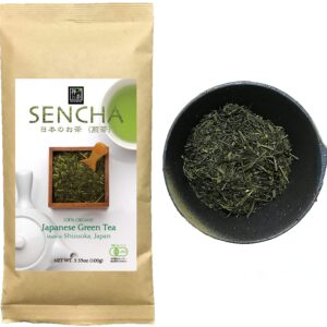 Zen no Megumi Sencha tea Standard - Japanese loose leaf Organic Green tea Made in Shizuoka Japan (Sencha tea Standard 3.53oz 100g)