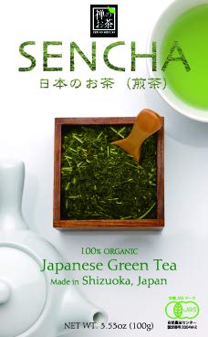 Zen no Megumi Sencha tea Standard - Japanese loose leaf Organic Green tea Made in Shizuoka Japan (Sencha tea Standard 3.53oz 100g)