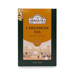 ahmad tea black tea, cardamom loose leaf, 454g - caffeinated & sugar-free