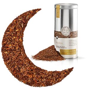 golden moon rooibos tea - organic herbal tea - caffeine-free - loose, non-gmo - travel tin (30 servings)