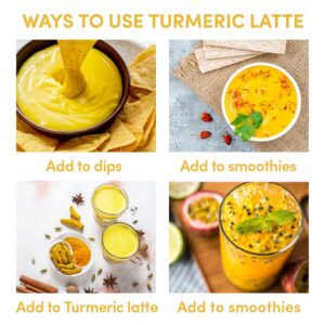 VAHDAM, Turmeric Ginger Latte Mix (40 Cups, 3.53oz) Caffeine-Free, Non-GMO, Gluten Free | Golden Milk Powder With Curcumin, Black Pepper & Ginger | Brew Hot/Iced Tea Or Turmeric Latte