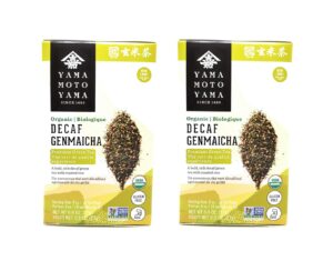 yamamotoyama organic decaf genmaicha premium green tea (2 pack, total of 1.8oz)