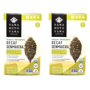 Yamamotoyama Organic Decaf Genmaicha Premium Green Tea (2 Pack, Total of 1.8oz)