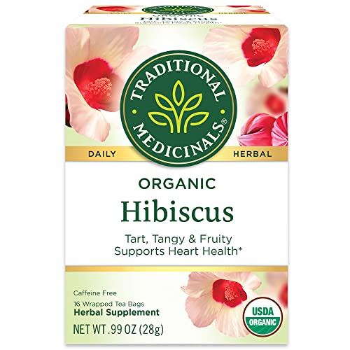 Traditional Medicinals Tea, Organic Hibiscus, Supports Your Cardiovascular System, 16 Tea Bags