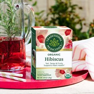 Traditional Medicinals Tea, Organic Hibiscus, Supports Your Cardiovascular System, 16 Tea Bags