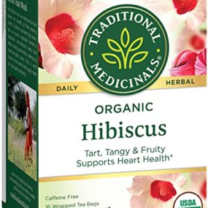 Traditional Medicinals Tea, Organic Hibiscus, Supports Your Cardiovascular System, 16 Tea Bags