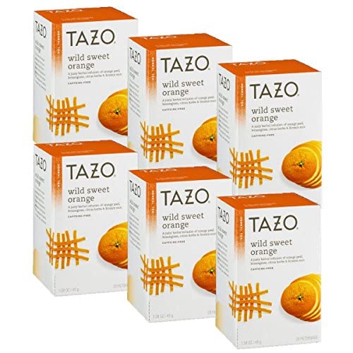 Tazo Wild Sweet Orange Herbal Tea, 20 ct (Pack of 6)