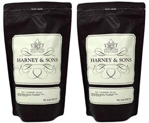 harney & sons fine teas hot cinnamon spice - 50 sachets - pack of 2