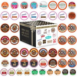 perfect samplers flavored coffee variety pack, including vanilla, chocolate coffee & more, flavored coffee pods for keurig k cups machines, 50 count