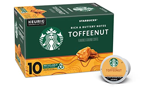 Starbucks Coffee Company Starbucks Flavored Ground Coffee K-Cup Pods, Toffeenut, Signature Collection, 100% Arabica Coffee, Recyclable K-Cups, 10 K-Cup Pods/Box (Pack of 2 Boxes)