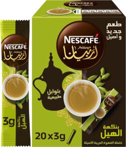 instant nescafe arabiana arabic coffee mix with cardamom flavor - small sticks (2 boxes (40 sticks))