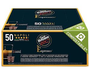 caffe vergnano napoli espresso capsules | compatible with nespresso original line machines | compostable | decaffeinated | 50 count (25oz) | imported from italy