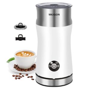 electric milk frother, 4 in 1 electric milk steamer, automatic warm and cold milk foam maker, 8.4oz/250ml, stainless steel milk warmer for latte, cappuccinos, macchiato, hot chocolate milk